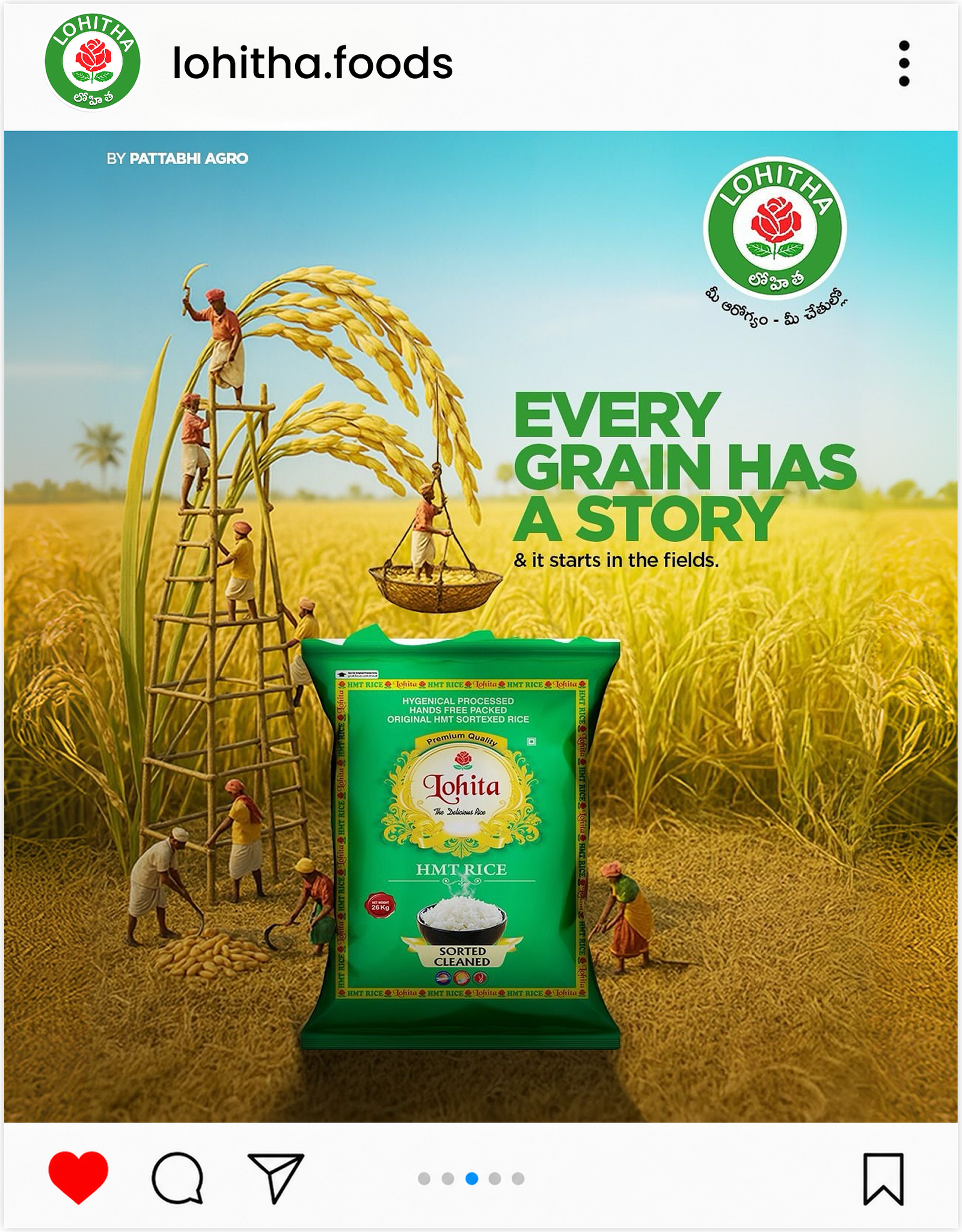 Lohitha social post — Every Grain Has a Story